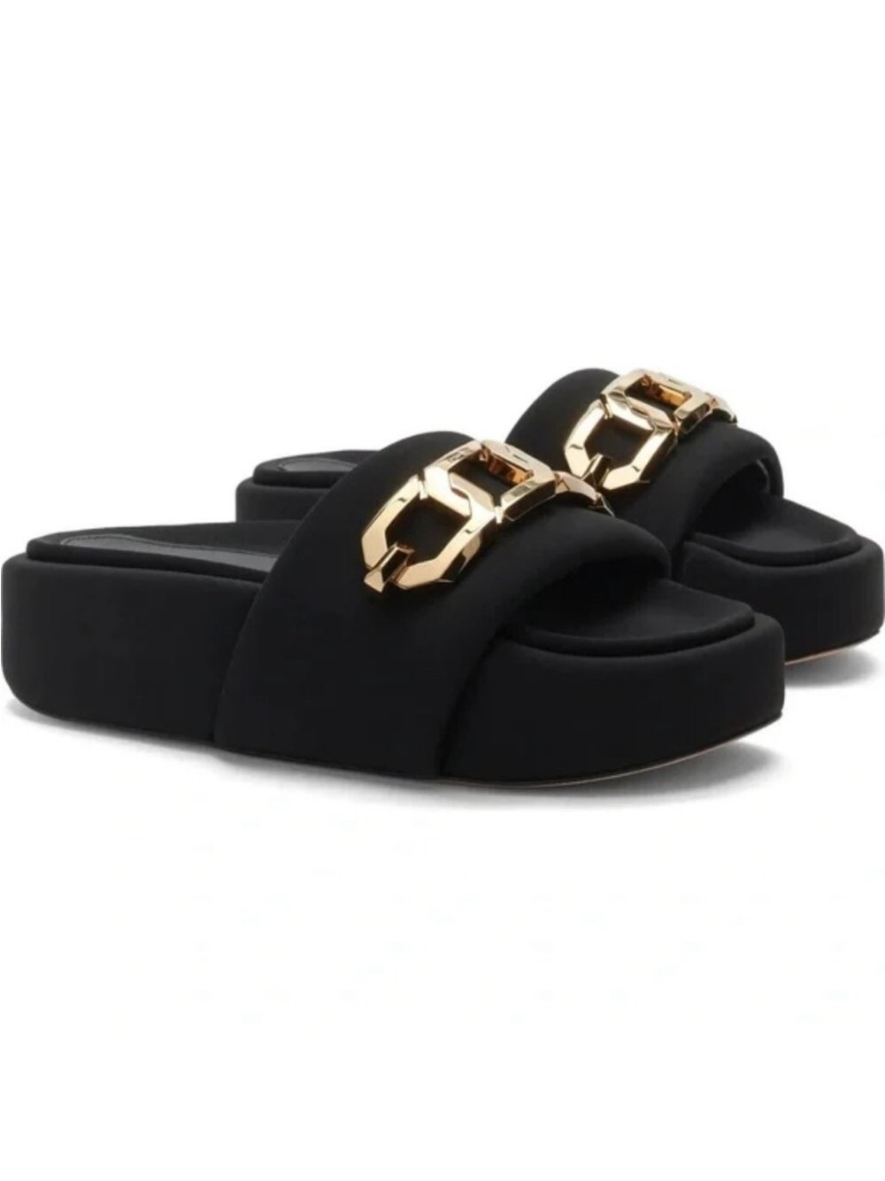 Good American Chain Platform Slide Sandals